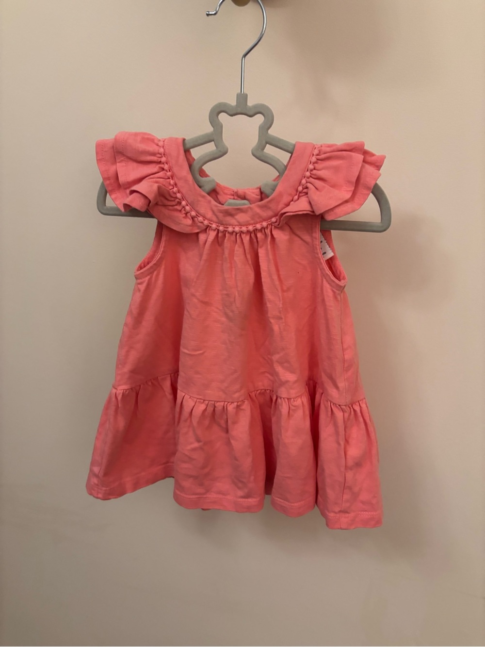 cupcakes & cashmere Coral Pink Ruffle-Sleeve Girls' Dress